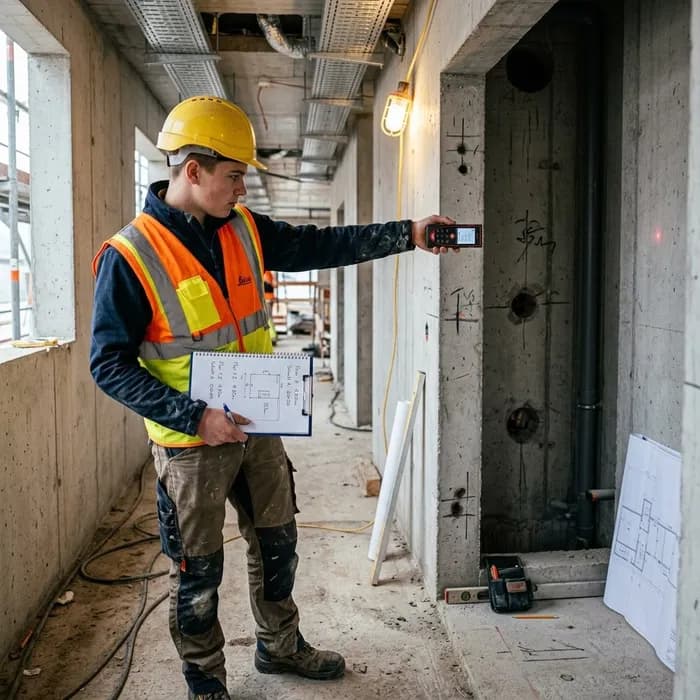 Progettista nella tecnica della costruzione ventilazione AFC Misurare l’edificio