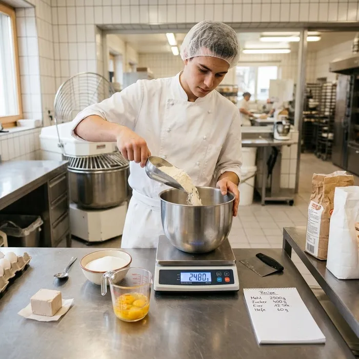 Panettiere/a-pasticciere/a-confettiere/a AFC Pesare gli ingredienti